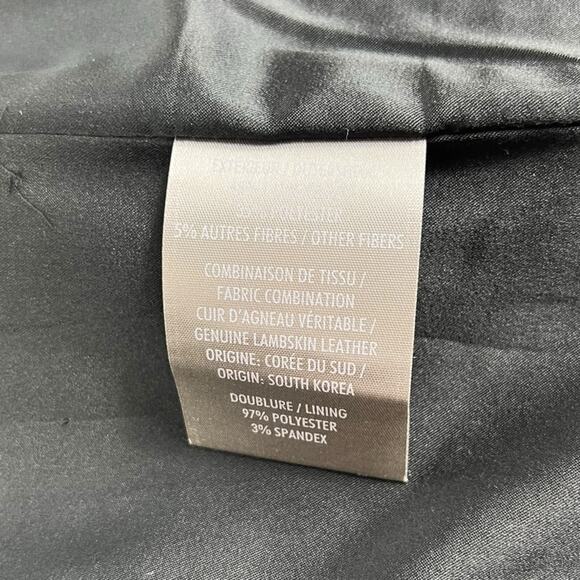 Soia & Kyo Jana Wool Blend Asymmetrical Leather Trim Coat Navy Size Small - Picture 5 of 7